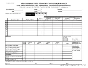 Fill Out Your South Dakota From 21C Template